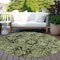 Homeroots 8' Round Olive Green and Dark Green Round Oriental Washable Non Skid Indoor Outdoor Area Rug 563777 - alternate 9