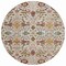Homeroots 8' Ivory Red And Green Round Floral Washable Indoor Outdoor Area Rug 604649 - alternate 9