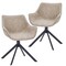 Leisuremod Markley Swivel Leather Dining Arm Chair with Iron Legs, 2PK ESCBL-26-TP2 - alternate 1