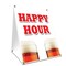 Signmission Happy Hour, 36 Inch x 24 Inch A-frame Yard Sign, Plastic Sign SBC-2436-Happy Hour - alternate 1