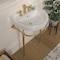 Whitehaus Collection 22 in Console Sink With Semi-Circular Bowl, Single Faucet Drilling, Brass Leg Supports and Overflow WHV022-L32-3H-B - alternate 7