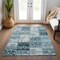 Homeroots 10' X 14' Teal Patchwork Washable Non Skid Indoor Outdoor Area Rug 563591 - alternate 8
