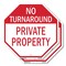 Signmission No Turnaround Private Property, 10 inch X 10 inch, Aluminum Metal Signs, 2PK OC-A-2PACK-10-132 - alternate 1