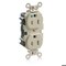 Leviton Straight Blade Receptacle, 5-15R, 15 A, 125V AC, Surface Mount, Self-Grounded M8200-I - alternate 1
