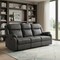 Homeroots 80" Dark Gray Fabric Reclining USB Sofa With Toss Pillow 559215 - alternate 5