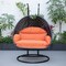 Leisuremod Mendoza Charcoal Wicker Hanging 2 person Egg Swing Chair with Orange Cushions MSCCH-53OR - alternate 10