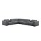 Homeroots Battleship Gray Leather Modular L Shaped Eight Piece Corner Sectional With Console 643921 - alternate 1