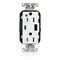 Leviton USB Receptacle, 15 A, 1/2 hp, White, PBT M56AC-HGW - alternate 1