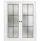 Sartodoors Sliding Double Pocket Door Frosted Tempered Glass Planum 2122 White 56x80 (2* 28x80) Solid Core PLANUM2122DP-WS-56 x 80 (2* 28x80) - alternate 1
