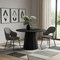 Homeroots 46" Black Solid Wood Pedestal Base Round Top Dining Table 721058 - alternate 6