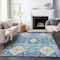 Homeroots 5' X 8' Blue Green And Orange Oriental Washable Indoor Outdoor Area Rug 597675 - alternate 7