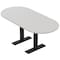 Skutchi Designs 6ft Conference Table With Power Unit | 6 Person Modular Racetrack Meeting Table | Harmony Series HAR-RAC-36X72-T.BK-U779-NA - alternate 1