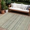 Homeroots 9' X 12' Sage Mint Green And Beige Striped Washable Indoor Outdoor Area Rug 577803 - alternate 1