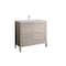 Homeroots 40" Natural Wood Freestanding Bathroom Vanity With White Sink And Two Drawers 627403 - alternate 1