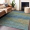 Homeroots 9' X 12' Denim Blue Striped Washable Indoor Outdoor Area Rug 608471 - alternate 9