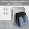 Acrimet 5 Section Incline File Sorter Desk Organizer Rack for Office Desktop Plastic Solid Blue 225.5 - alternate 8