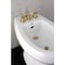 Kingston Brass Three-Handle Bidet Faucet with Knurled Handle and Brass Pop-Up, Brushed Brass KB6327KPS - alternate 5