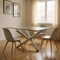 Homeroots 60" Clear and Silver Glass and Metal Cross Leg Base Square Dining Table 555142 - alternate 6