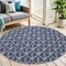 Homeroots 5' Blue Round Floral Indoor Outdoor Area Rug 572825 - alternate 9