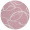 Homeroots 8' Pink And Ivory Round Abstract Washable Indoor Outdoor Area Rug 597501 - alternate 7