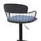 Homeroots Blue and Black Fabric with Metal Swivel Low Back Adjustable Height Bar Chair 534448 - alternate 9