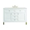 James Martin Vanities Chicago 48 in. Single Vanity, Glossy White, w/ 3 CM Lime Delight Silestone Top 503-V48-GW-3LDL - alternate 1