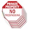 Signmission Private Property No Trespassing, 4 inch X 4 inch, Vinyl Decal, 5PK OC-D-5PACK-4-161 - alternate 1