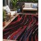 Homeroots 5' X 8' Black Red And Gray Abstract Washable Indoor Outdoor Area Rug 600211 - alternate 1