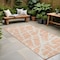 Homeroots 8' Runner Peach and Ivory Abstract Washable Non Skid Indoor Outdoor Runner Rug 559290 - alternate 1