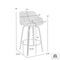 Armen Living Alec 30" Bar Height Swivel Brown Faux Leather and Walnut Wood Bar Stool LCAEBAWABR30 - alternate 7