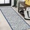 Jonathan Y Madrid Vintage Filigree Textured Weave Blue/Cream 2 ft. x 8 ft. Indoor/Outdoor Runner Rug SMB107F-28 - alternate 1