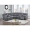 Homeroots Gray Faux Leather Reclining Curved Corner Sectional With Console 564419 - alternate 9