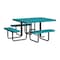 Leisure Craft 46" Square ADA Accessible Outdoor Picnic Table with 3 Bench Seats, Teal T46SQP-ADA-TEAL - alternate 1