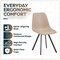 Leisuremod Markley Modern Leather Dining Chair With Metal Legs in Taupe, 2PK MC18TP2 - alternate 10