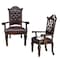 Homeroots Set of Two Tufted Brown and Redwood Upholstered Faux Leather And Solid Wood Dining Arm Chairs, 2PK 573370 - alternate 7
