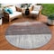 Homeroots 8' Rust And Ivory Round Abstract Washable Indoor Outdoor Area Rug 632055 - alternate 1