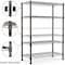 Factory 2U Wire Shelving Unit, 14inD x 30inW x 47inH, 4 Shelves, Medium Duty 250 lbs Per Shelf, Black 803971 - alternate 7