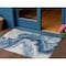 Homeroots 3' X 5' Navy Blue And Silver Abstract Washable Indoor Outdoor Area Rug 618334 - alternate 1