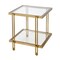 Homeroots 22" Brass And Clear Glass And Steel Square End Table With Shelf 544195 - alternate 8