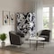 Homeroots 72" Black And White Canvas Folding Three Panel Screen Room Divider 274754 - alternate 6