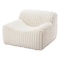Homeroots 39" Cream Faux Fur And Upholstered Tufted Lounge Chair 564973 - alternate 9