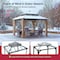Sunjoy Kingston 12x10 Gazebo, Steel & PC Roof Hardtop Gazebo, Curtain and Netting, Woodgrain Aluminum Posts A10204380000 - alternate 9