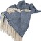 Homeroots 50" X 60" Navy and Ivory Woven Cotton Polka Dots Throw Blanket with Tassels 518779 - alternate 6