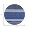 Homeroots 8' Navy Blue Sky Blue And Charcoal Round Abstract Washable Indoor Outdoor Area Rug 615280 - alternate 8