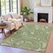 Homeroots 9' X 12' Artichoke Green And Ivory Geometric Washable Indoor Outdoor Area Rug 631363 - alternate 9