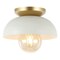 Jonathan Y Paulina 8.5" 1-Light Classic Industrial Iron LED Flush Mount, White/Gold Painting JYL1327B - alternate 1