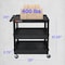 Luxor Utility Cart with Lipped Plastic Shelves, 400 lb Load Capacity, 3 Shelves, 24 in L, 32 in W TC211-B - alternate 18