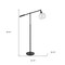 Homeroots 61" Black Reading Floor Lamp With Clear Seeded Glass Globe Shade 523345 - alternate 8