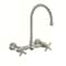 Whitehaus Collection Vintage III Plus Wall Mount Faucet with a  Long Gooseneck Swivel Spout, and Solid Brass Side Spray WHKWCR3-9301-NT-BN - alternate 5