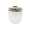 Homeroots 10" White Round Ceramic Table Vase With Sculptural Details 569275 - alternate 7